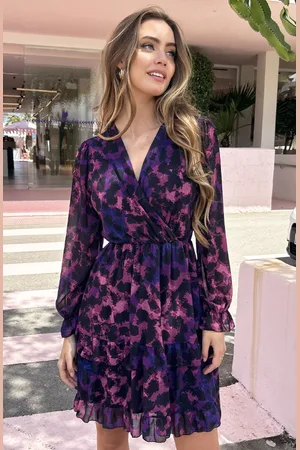 Jurkjes Leopard V-hals Dress Kenza Dust Roze