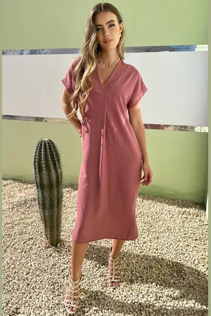 Jurkjes V-hals Midi Jurk Lilly Dust