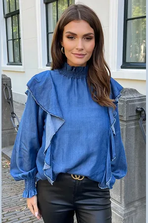 Jurkjes Denim Col Blouse Bodil