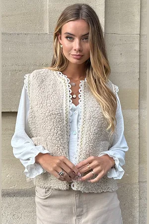 Jurkjes Gilet Pocket Teddy Lace Detail Tara