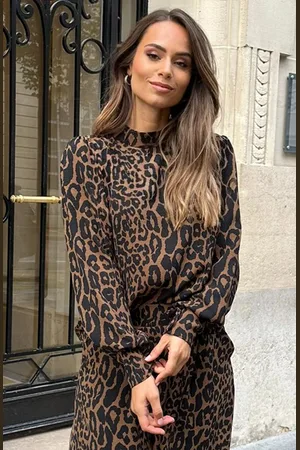 Jurkjes Blouse Long Sleeve Lilly Leopard