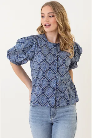 Jurkjes Katoenen Puff Sleeve Blouse Ines