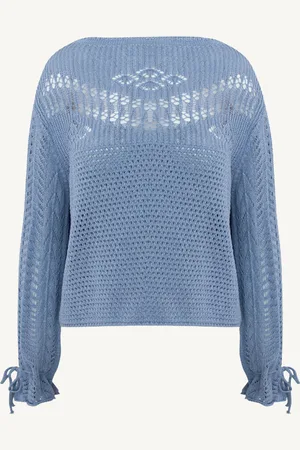 Jurkjes Katoenen Trui Met Strik Mouw Sadie Jeans Blue