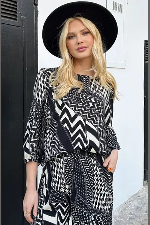 Jurkjes Puff Sleeve Top Lilly Wit Print