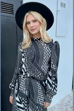 Jurkjes Blouse Long Sleeve Lilly Wit Print