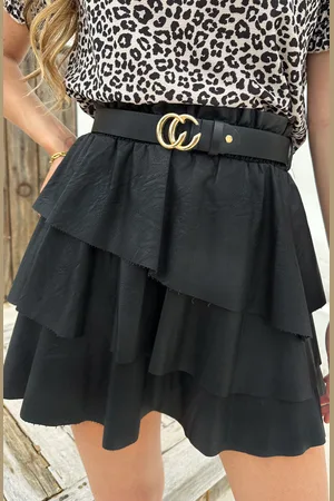 Jurkjes Jolie Leren Ruffle Rok