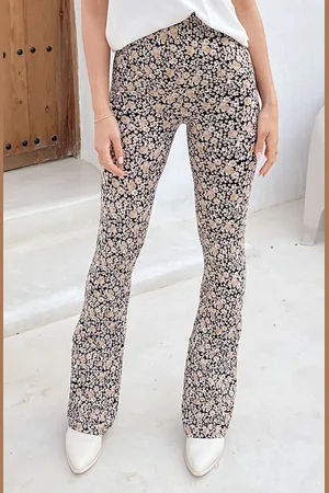 Jurkjes Janine Flared Broek Flower Dark