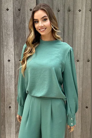 Jurkjes Blouse Long Sleeve Lilly Mint
