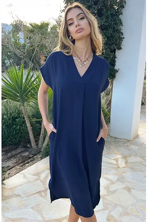 Jurkjes V-hals Midi Jurk Lilly Marine