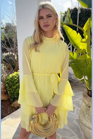Jurkjes Elegant Ruffle Jurk Suus Butter Yellow