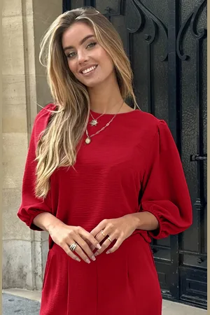 Jurkjes Puff Sleeve Top Lilly Bordeaux