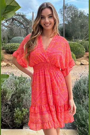Jurkjes V-Hals Print Dress Marrit Flower
