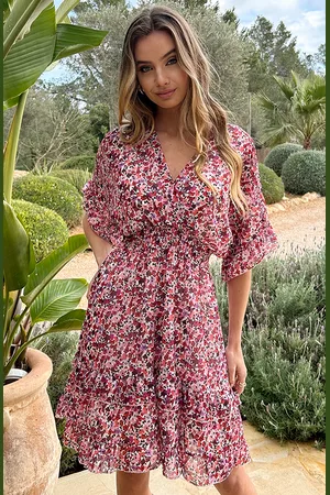 Jurkjes V-Hals Print Dress Marrit Floral