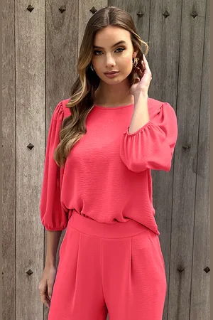 Jurkjes Puff Sleeve Top Lilly Koraal