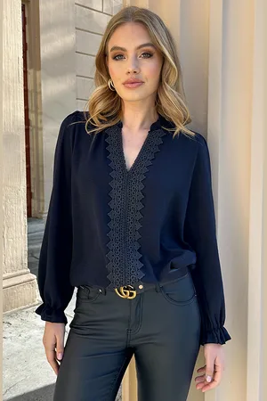 Jurkjes Boho Blouse Kant Bibi Marine