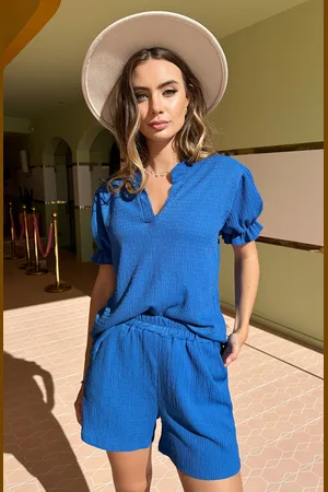 Jurkjes Pofmouwen Smocked Top Clara Kobalt 2.0