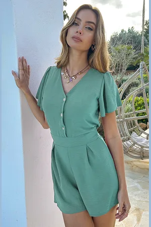 Jurkjes Knopen Playsuit Karlyn Mint