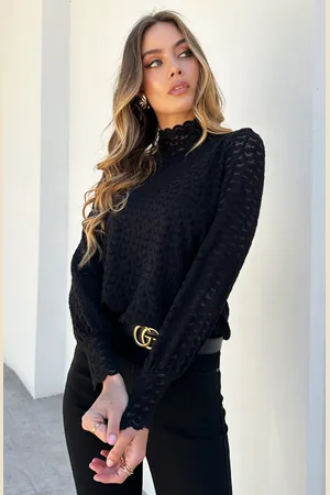 Jurkjes Long Sleeve Hartjes Mesh Top Tess