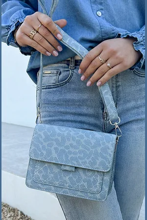 Jurkjes Denim Print Schoudertas