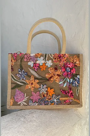Jurkjes Bloemen Pailletten Handtas
