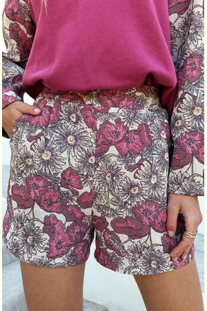 Jurkjes Bloemen Short Flora Burgundy