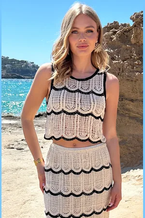 Jurkjes Gehaakte Cropped Top Zwart