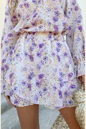 Jurkjes Floral Broderie Skirt Met Ruches