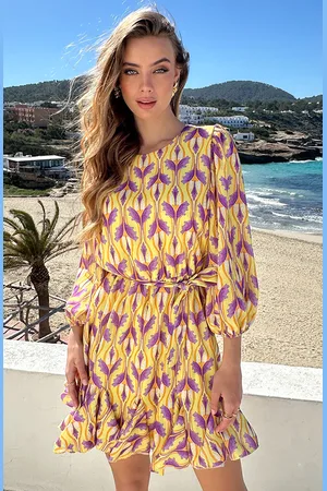 Jurkjes Pofmouwen Jurk Print