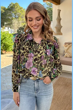 Jurkjes Bloemen Leopard Print Blouse