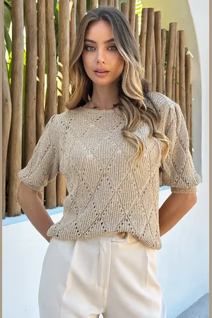 Jurkjes Strik Top Lurex Amara Gold