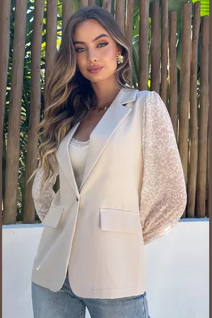 Jurkjes Blazer Panterprint Mouwen Olivia