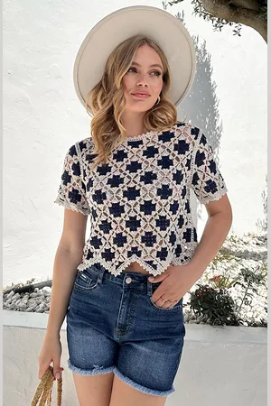 Jurkjes Crochet Shirt Aimee Beige
