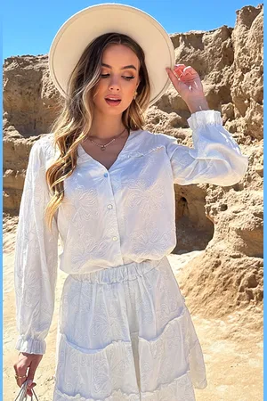 Jurkjes Pofmouwen Blouse Met Ruffle Demi Flower