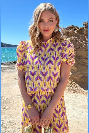 Jurkjes Ruffle Pofmouwen Top Print