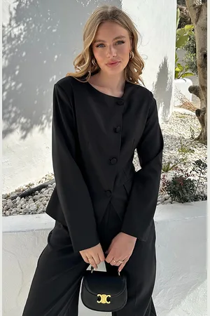 Jurkjes Taille Muse Blazer Met Knopen Zwart