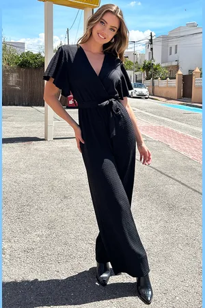 Jurkjes Smocked Jumpsuit Eveline Zwart