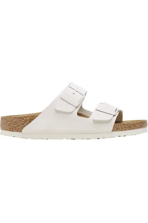 Birkenstock Arizona Suede Leather Slippers Wit