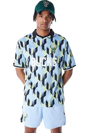New Era NBA Milwaukee Bucks Soccer Shirt Blauw