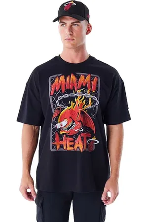 New Era NBA Miami Heat Graphic Oz T-shirt Zwart