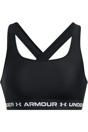 Under Armour Crossback Mid Sport-bh Dames Zwart K006