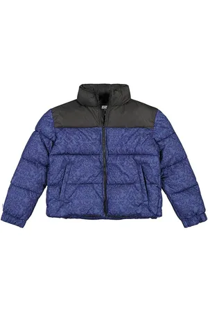 Urban classics Aop Retro Puffer Jas Blauw