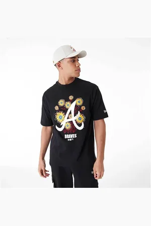 New Era Atlbraves MLB Floral Logo Oversized T-shirt Zwart