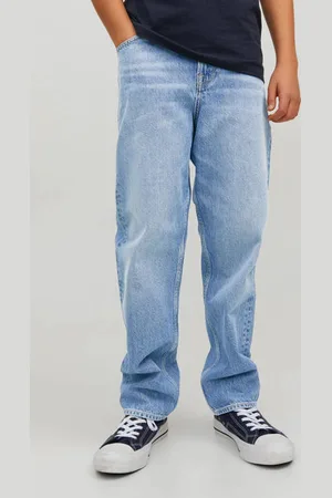 JACK & JONES JUNIOR loose fit jeans JJICHRIS JJORIGINAL Blauw