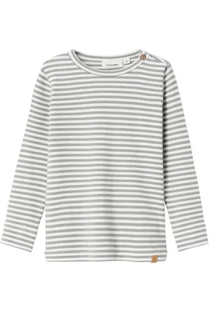Lil Atelier MINI gestreepte longsleeve NMMGAGO Bruin Jongens Katoen Ronde hals