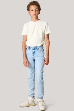 SHOEBY Tapered fit jeans Blauw Jongens Denim Effen