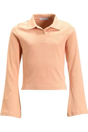 Calvin Klein Polo RIB SLIM lichtroze Meisjes Stretchkatoen Polokraag Effen