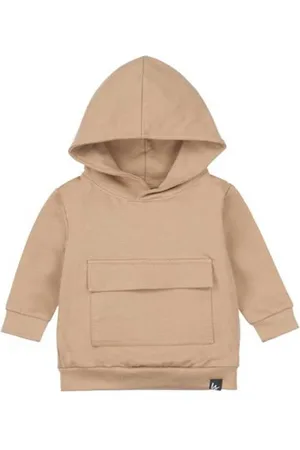 Babystyling Baby trui Bruin Jongens Stretchkatoen Capuchon Effen