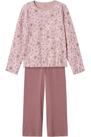 NAME IT KIDS pyjama met bloemdessin Meisjes Stretchkatoen Ronde hals