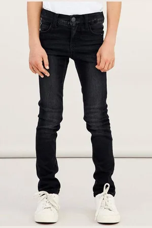 NAME IT KIDS slim fit jeans NKMTHEO Blauw Jongens Viscose Effen