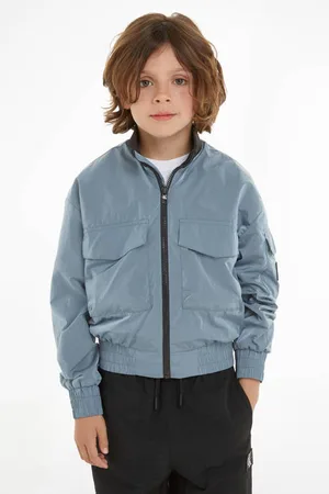 Calvin Klein Bomberjack zomer met logo Jas Jongens Nylon Opstaande kraag